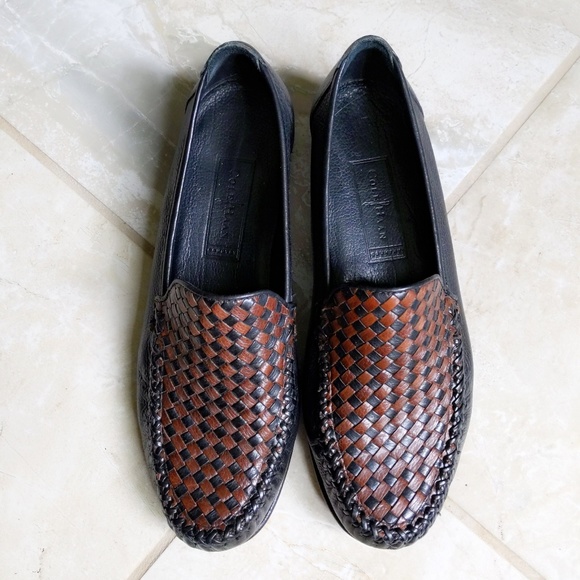 Vtg Cole Haan Woven Leather Driver Loafers 8 - Picture 2 of 5